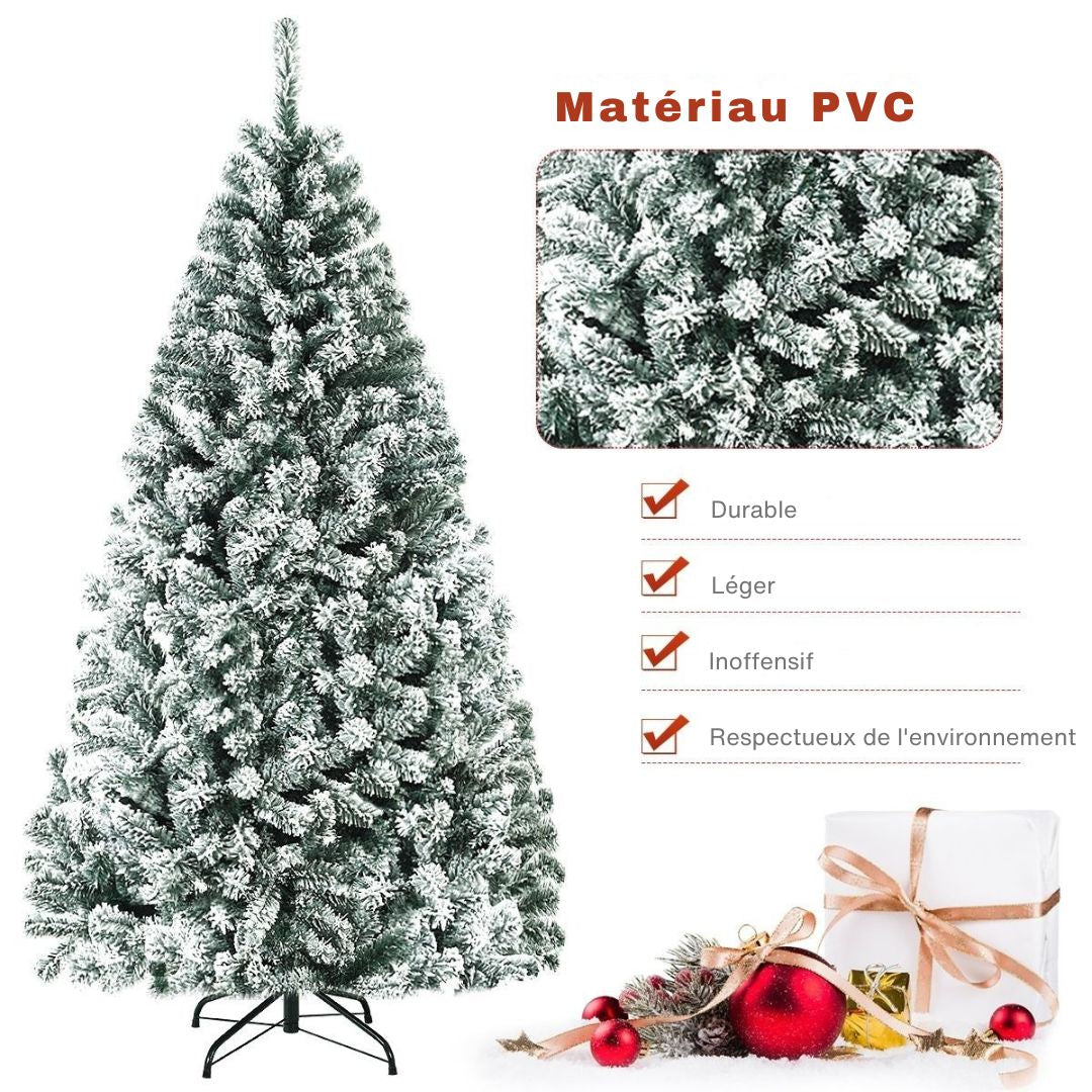 Arbre de Noël artificiel Snowy Coast  - Avec support métallique - 180 cm - Vert