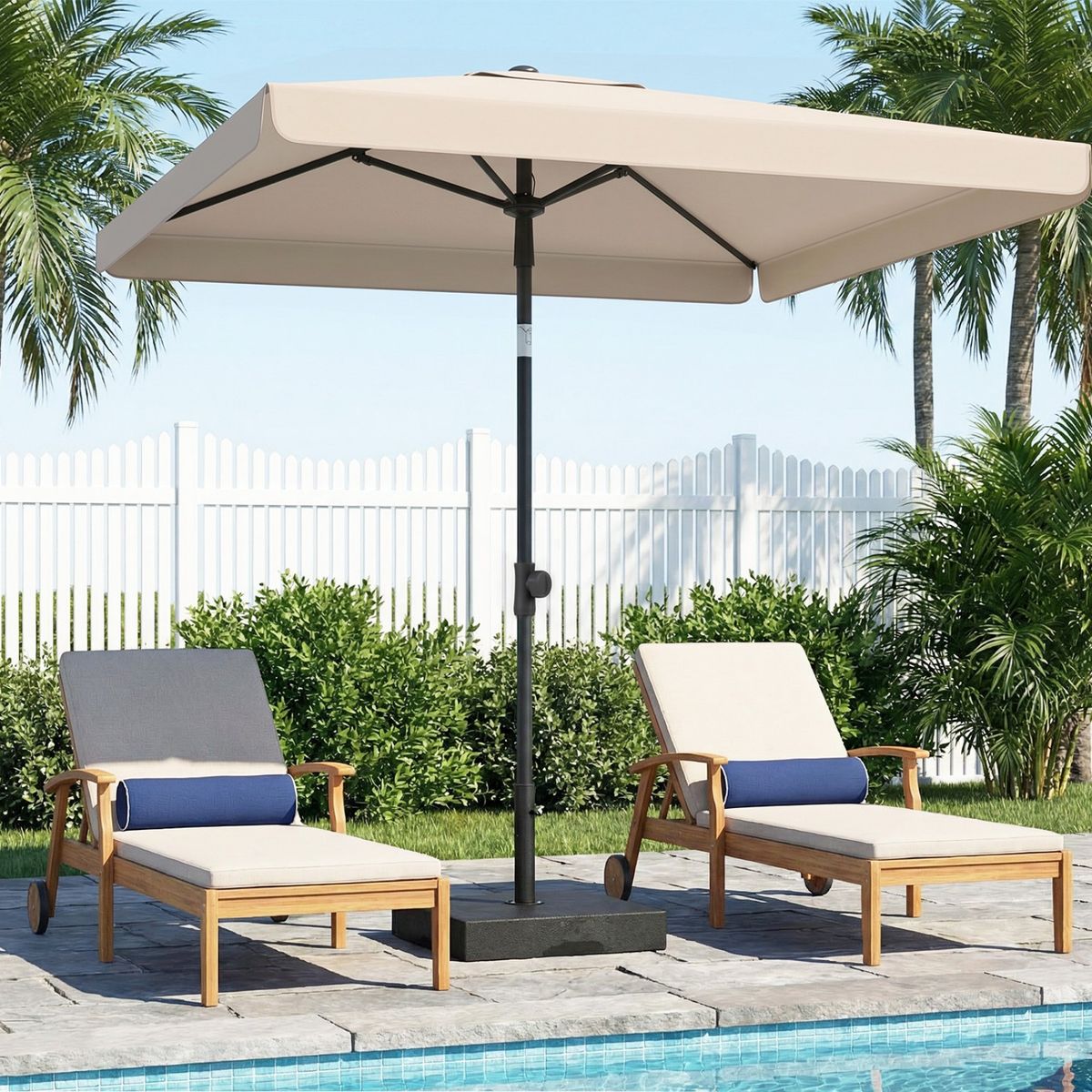 Parasol de balcon Coast - rectangulaire - inclinable à 30° - 200 x 130 cm - beige