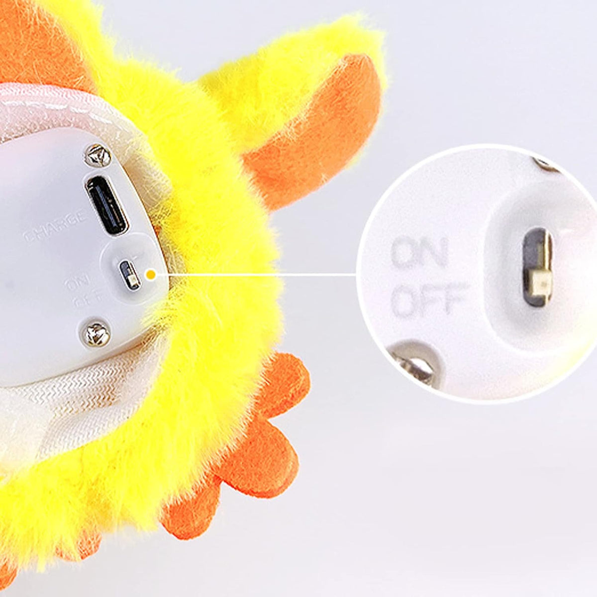 Jouet interactif pour chat Tnfeeon en forme de canard - Ailes mobiles et sons - Rechargeable par USB - Jaune