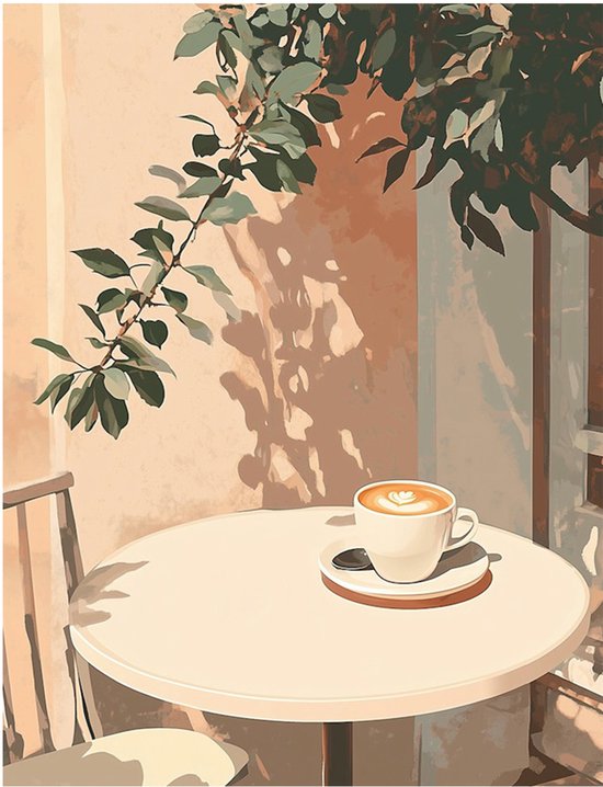 Rubye® Peinture au diamant - Peinture au diamant adultes - Peinture au diamant enfants - Package peinture au diamant complet - Terrasse café - 30x40cm
