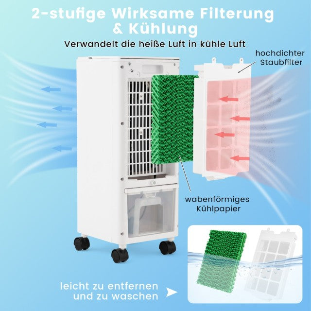 Climatiseur 3-en-1 Coast avec ventilateur et humidificateur - Minuterie - Blanc - 59 x 22 x 25,5 cm