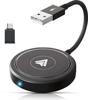 CarMe Luxury Android Auto Dongle - Wireless Android Car - USB-A & USB-C - Connexion 5GHz - Connexion automatique - Design compact - Noir