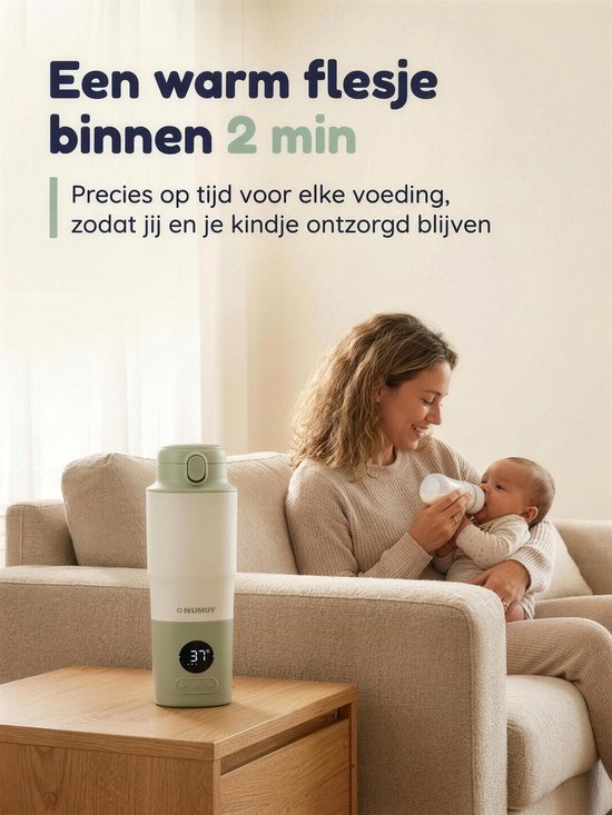 Chauffe-biberon portable Numsy Heat & Go Pro - Chauffe-biberon sans fil - Chauffe-lait pour bébé