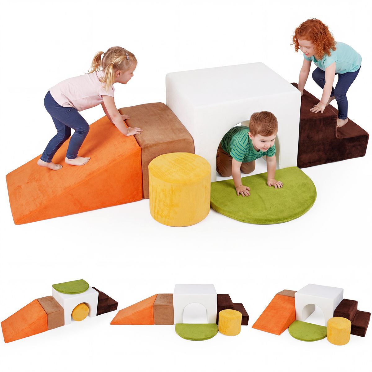 Ensemble de blocs d'escalade souples Coast - 6 pièces - Velours - Pour l'intérieur - Rose/Rouge/Blanc