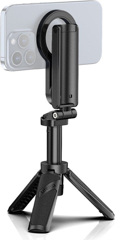 Ulanzi JJ03 Trépied de poche pour selfie, magnétique - avec télécommande - Perche à selfie - Trépied pour iPhone - Support pour smartphone iPhone - Noir