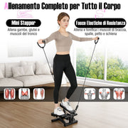Mini-stepper Coast avec bandes de résistance - intensité réglable - compact et silencieux - noir