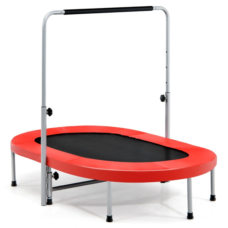 Coast double trampoline trampoline fitness pliable avec main courante réglable 154 x 90 x 92 -132 cm rouge