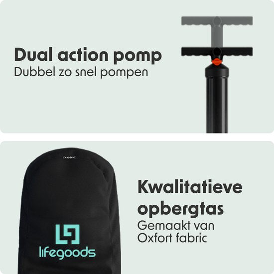 LifeGoods PaddlePro SUP Board - Planche à pagaie gonflable - Ensemble complet - Max. 150KG - 320x81cm - Bois/Vert Menthe