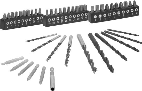 VONROC Perceuse sans fil 20V - 19 positions de vissage + position de perçage - Batterie 2.0Ah, chargeur rapide et 46 accessoires inclus dans une mallette de luxe