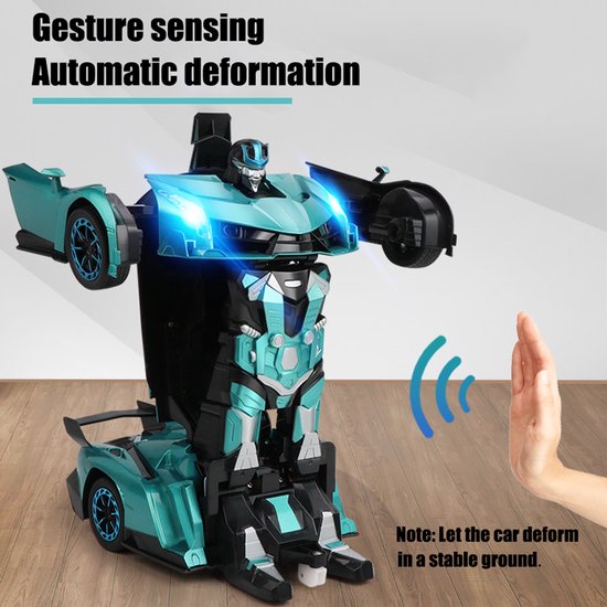 MEWAU 1:18 RC transforming car/robot - 2 in 1 Remote Controllable Car - Gesture perception - Toy Car - Red