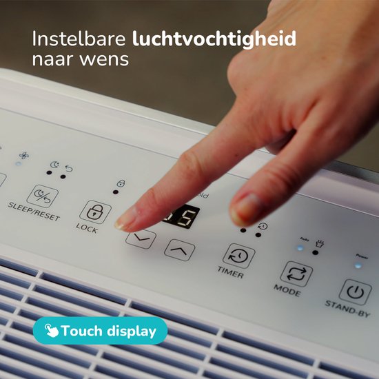 Déshumidificateur Bloomfold - 20L par jour - Fonction Lavage-Séchage incluse - Convient au salon, à la chambre, à la cave et à la salle de bain - Déshumidificateur - Blanc