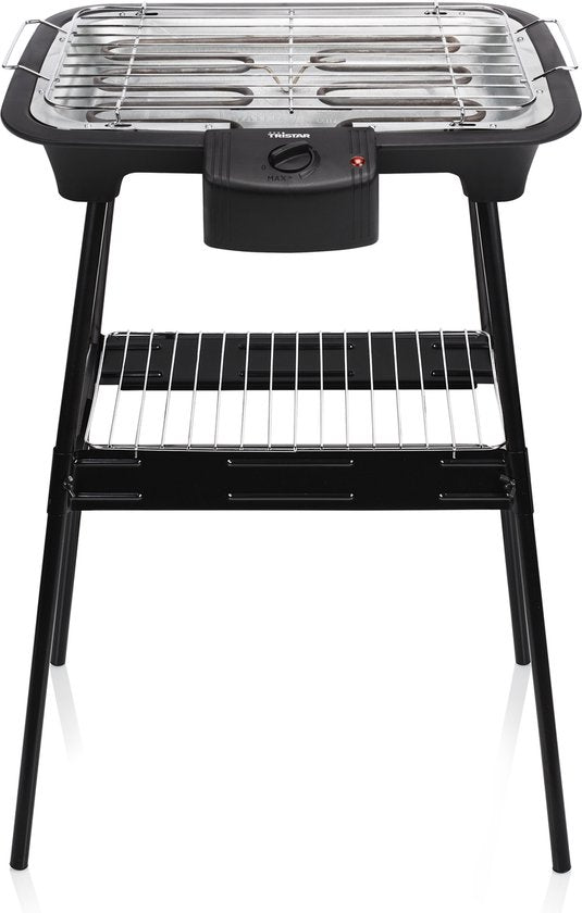 Barbecue électrique Tristar BQ-2883 avec support – Barbecue sur pied et de table – 2 000 W – Noir - Idéal pour le balcon ou le camping