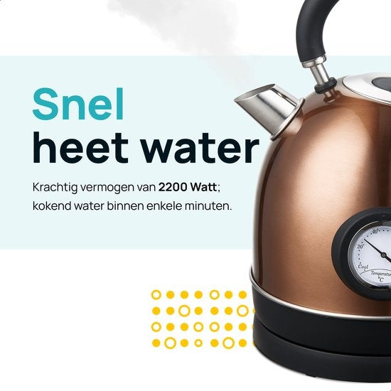 MOA Retro Kettle Copper 1.8 litres - Électrique - acier inoxydable - EK3TC