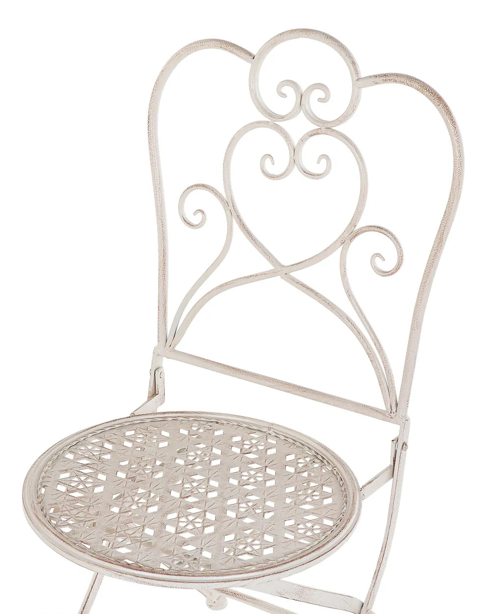 Lot de 2 chaises de jardin pliantes - Métal - Beige clair - 44 x 48 x 92 cm