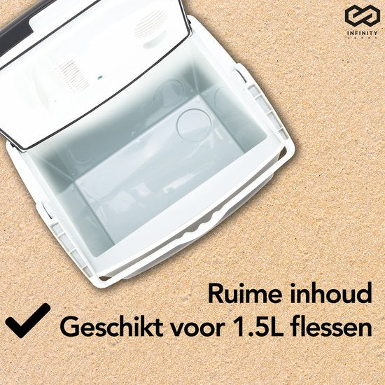 Infinity Goods Glacière électrique - 25L - Glacière - 12V et 230V - Frigobox - Refroidir et chauffer - Noir