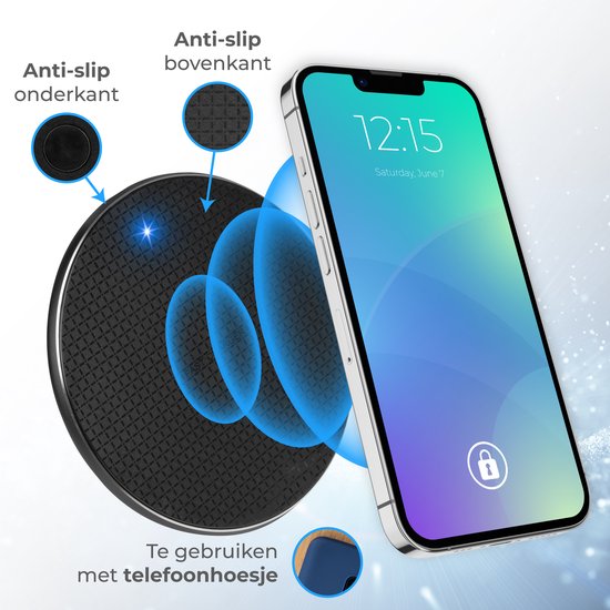 Nuvance Wireless Charger 10W - Câble inclus - Chargeur sans fil - Chargeur rapide - Convient à tous les smartphones rechargeables sans fil