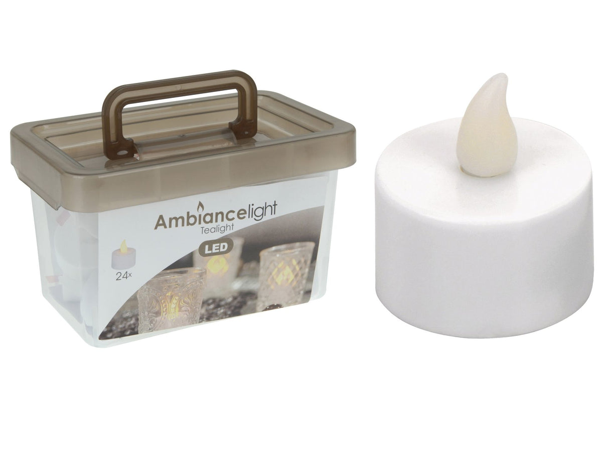 Boîte avec 24 bougies à thé LED