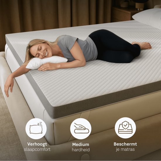 CozySense® CubeTech Topper Mattress 180x200 - Surmatelas - Surmatelas - 100+ Comfort Cubes - Soutien ergonomique - CertiPUR® - 7 cm - Housse lavable