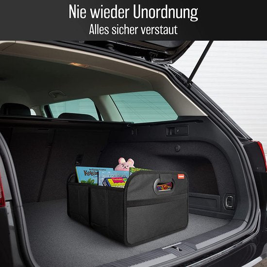 HELDENWERK sac de coffre pliable et stable - sac de rangement de coffre pour un rangement pratique - coffre de voiture pliable, coffre de coffre (noir)