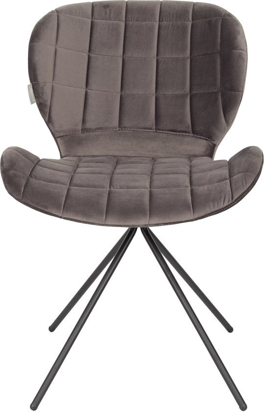 Chaises de salle à manger Zuiver OMG Velvet grises - Lot de 2