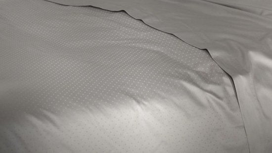 Heckettlane Housse de couette Punto - Linge de lit à pois - 260 x 200-220 cm - Lits jumeaux XL - Gris - Housse de couette 100 % satin de coton