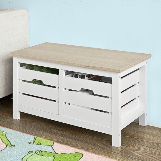 SoBuy FSR32-WN Banc à chaussures avec 2 tiroirs - 80 x 37 x 45 cm - Blanc
