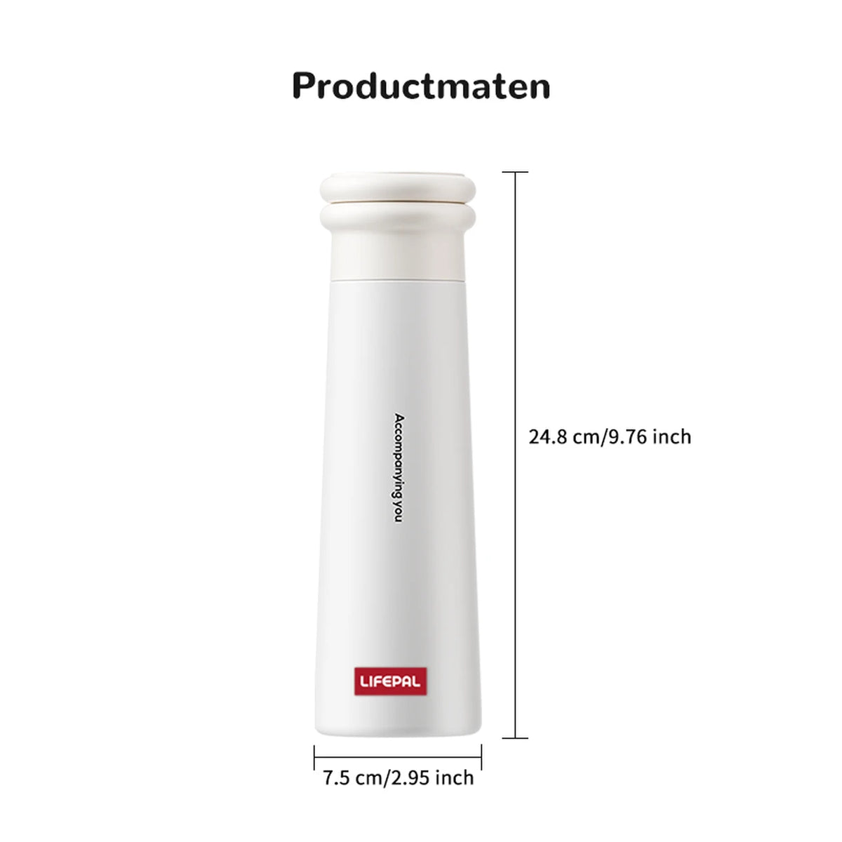 Gourde LIFEPAL BF25B571 avec support magnétique pour téléphone - 550 ml - blanche