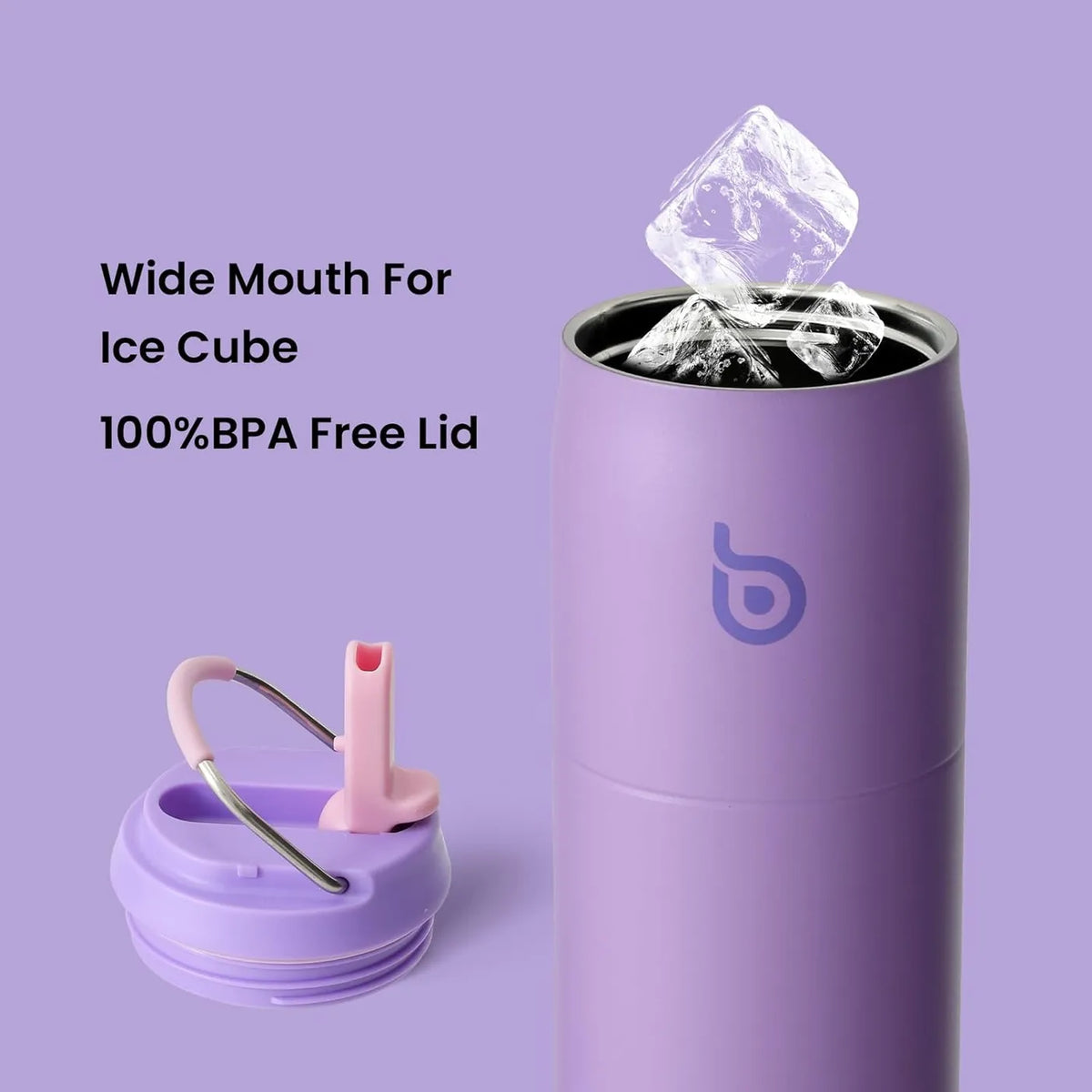 Bottle Bottle : bouteille isotherme avec bouchon à paille - Violet - 946 ml - 9,1 x 29 cm