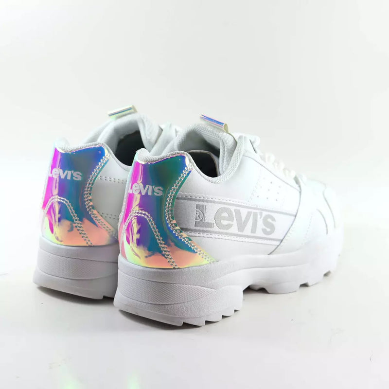 Levi's Soho Trainer Junior Baskets pour filles - blanc taille 31 - Dessus en cuir confortable et facile à enfiler