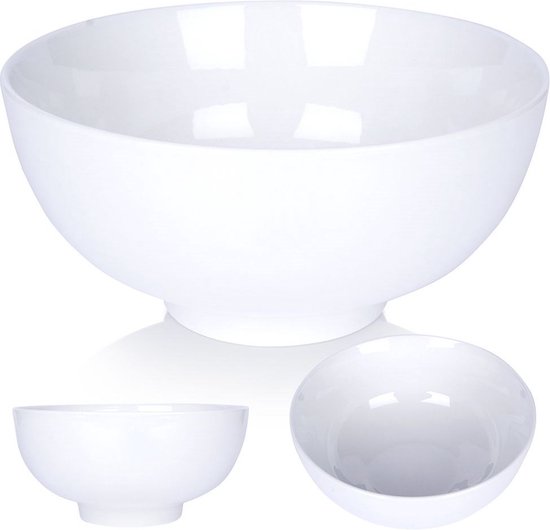 Plat en porcelaine blanche 20 cm, 1,6 l - Coupe à fruits - Plat de service - Petit plat