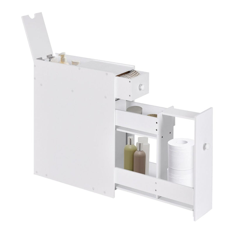 Coast Armoire de salle de bain gain de place - avec tiroir - 48 x 16 x 58 cm - blanc