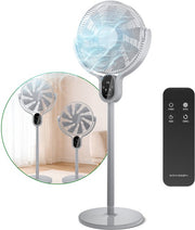 Ventilateur sur pied Eriksson - Silencieux et puissant 45 W - 8 vitesses - Réglable - Ventilateur sur pied - Gris