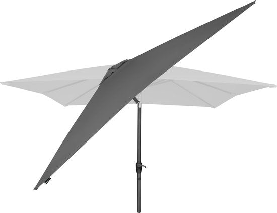 VONROC Premium Parasol à manche Rosolina 280x280cm - Housse de protection incluse - Parasol carré - Inclinable - Toile résistante aux UV - Gris