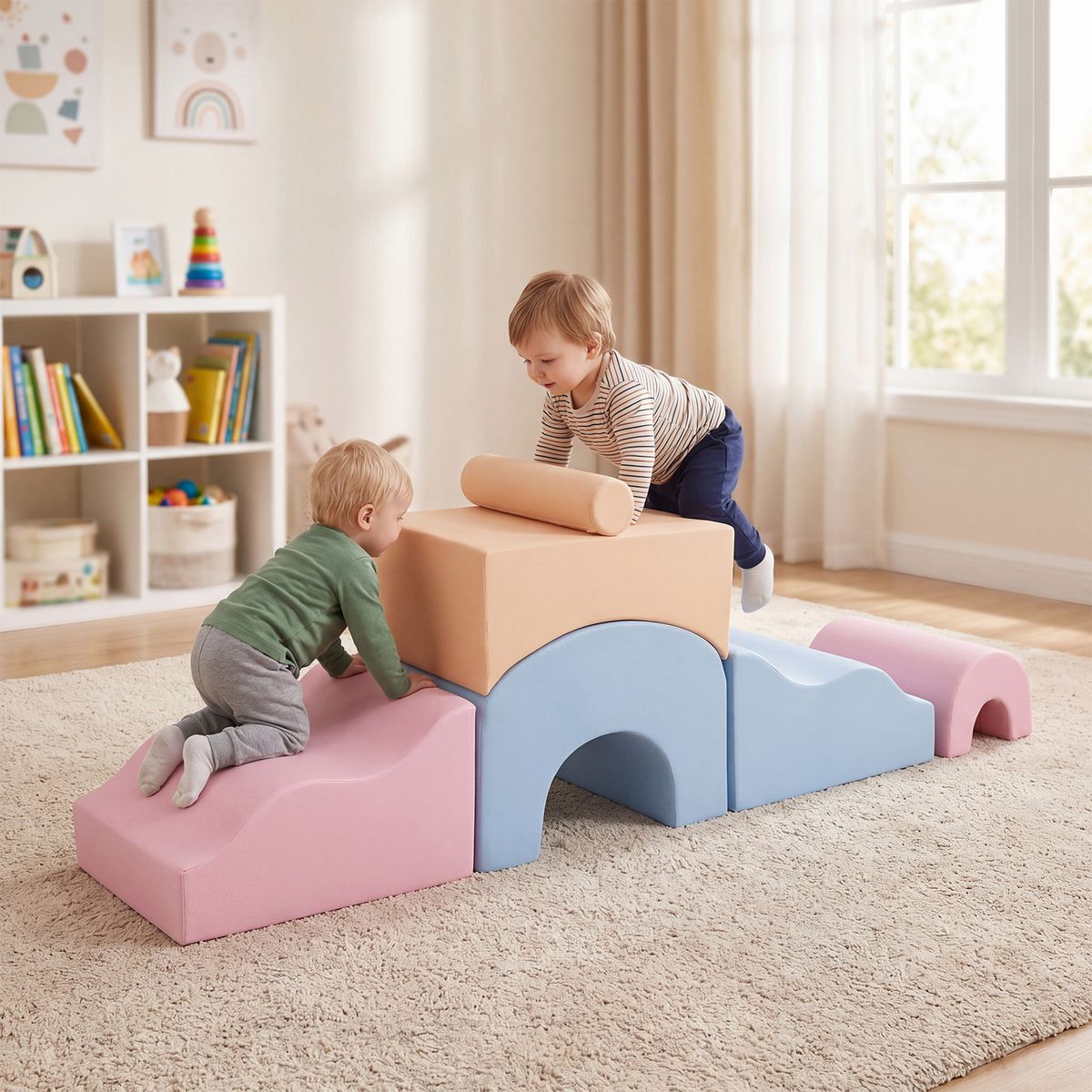 Ensemble de blocs de jeu Coast en mousse - 6 pièces - jouets favorisant la motricité - multicolore