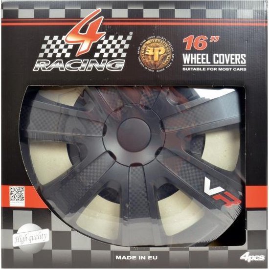 Autostyle Hubcaps 16 pouces VR noir aspect carbone - ABS