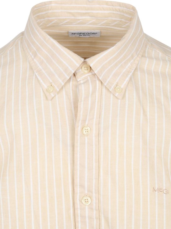 Chemise McGregor en coton et lin à rayures écru - Taille XL - Homme