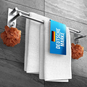 LOBUX® - Porte-serviettes sans perçage - 80cm, acier inoxydable - Porte-serviettes salle de bain double, auto-adhésif - Porte-serviettes, porte-serviettes de bain incl. 2 crochets à serviettes - pour salle de bain, paroi de douche, cuisine