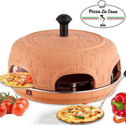 MOA Pizzarette - Four à Pizza - Pizza La Casa - 6 personnes - plaque de cuisson en acier inoxydable - Terracotta - P06