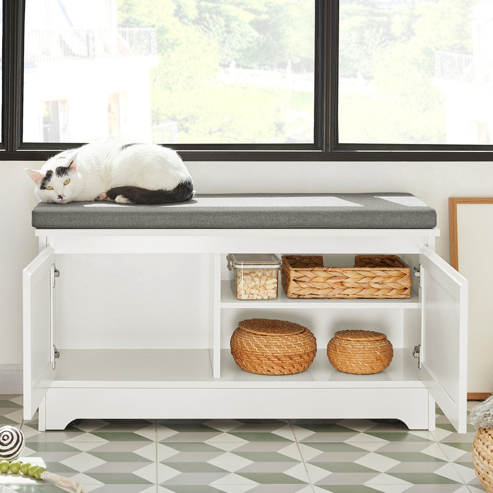 SoBuy FSR136-W Maison pour chat, banc pour chat, armoire pour chat, armoire pour chat, banc à chaussures, étagère à chaussures, tabouret à chaussures
