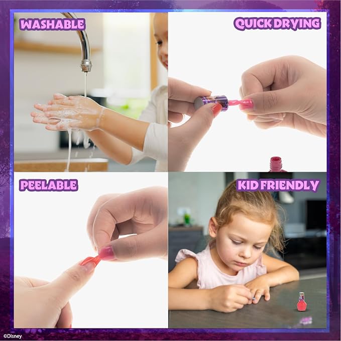 Kit de vernis à ongles Townley Girl Disney Frozen pour enfants – 15 couleurs – Peel-Off – À partir de 3 ans