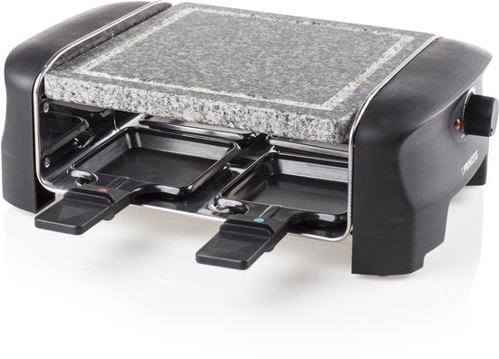 Ensemble Princess Gourmet 162810 - Raclette et grill en pierre « Party » – 4 personnes – 21 x 21 cm - Thermostat réglable - 600 W - Sans PFAS