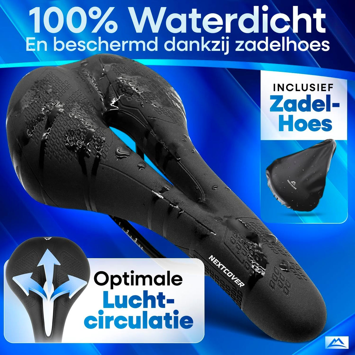 Nextcover Selle de vélo avec mousse à mémoire de forme 3.0 - Noir - 26 x 18 x 10 cm - Selle ergonomique et confortable pour vélo de ville et VTT