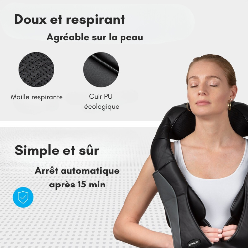 Masseur - Auronic - Appareil de massage Shiatsu - Soulagement de douleurs musculaires - Chauffant