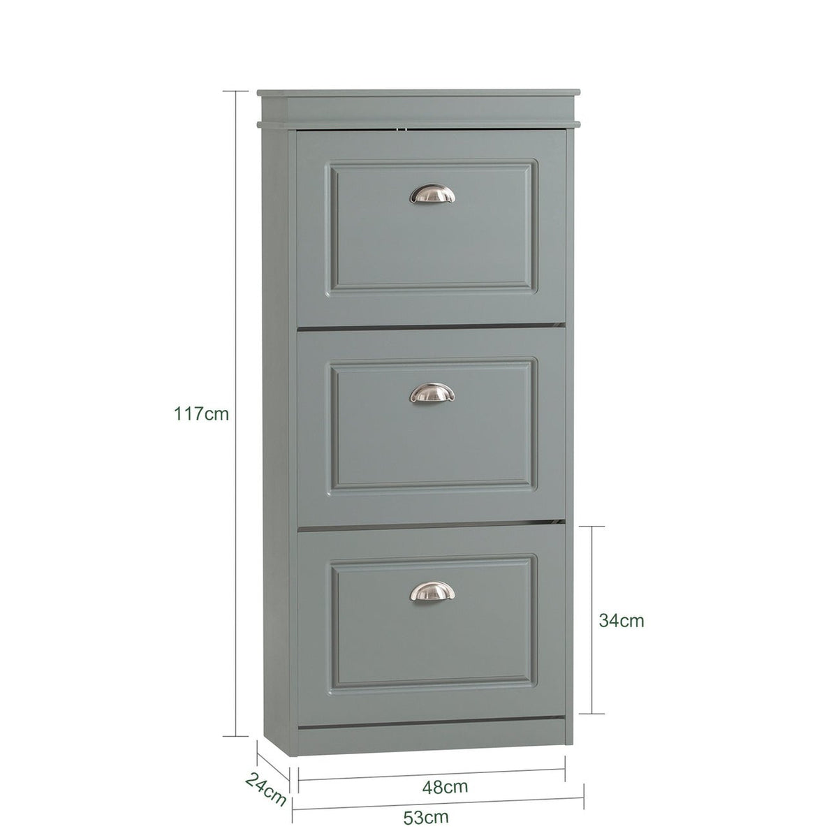 Rayon à chaussures SoBuy - 3 portes pliantes - 53 x 24 x 117 cm - Gris