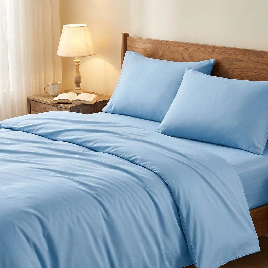 Ensemble de housse de couette Ochama en coton - 200 × 200 cm - bleu