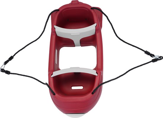 Step2 Rocket Swing for Two Rouge - Balançoire fusée pour deux personnes - Ceintures de sécurité réglables - Facile à monter et à descendre - Plastique résistant