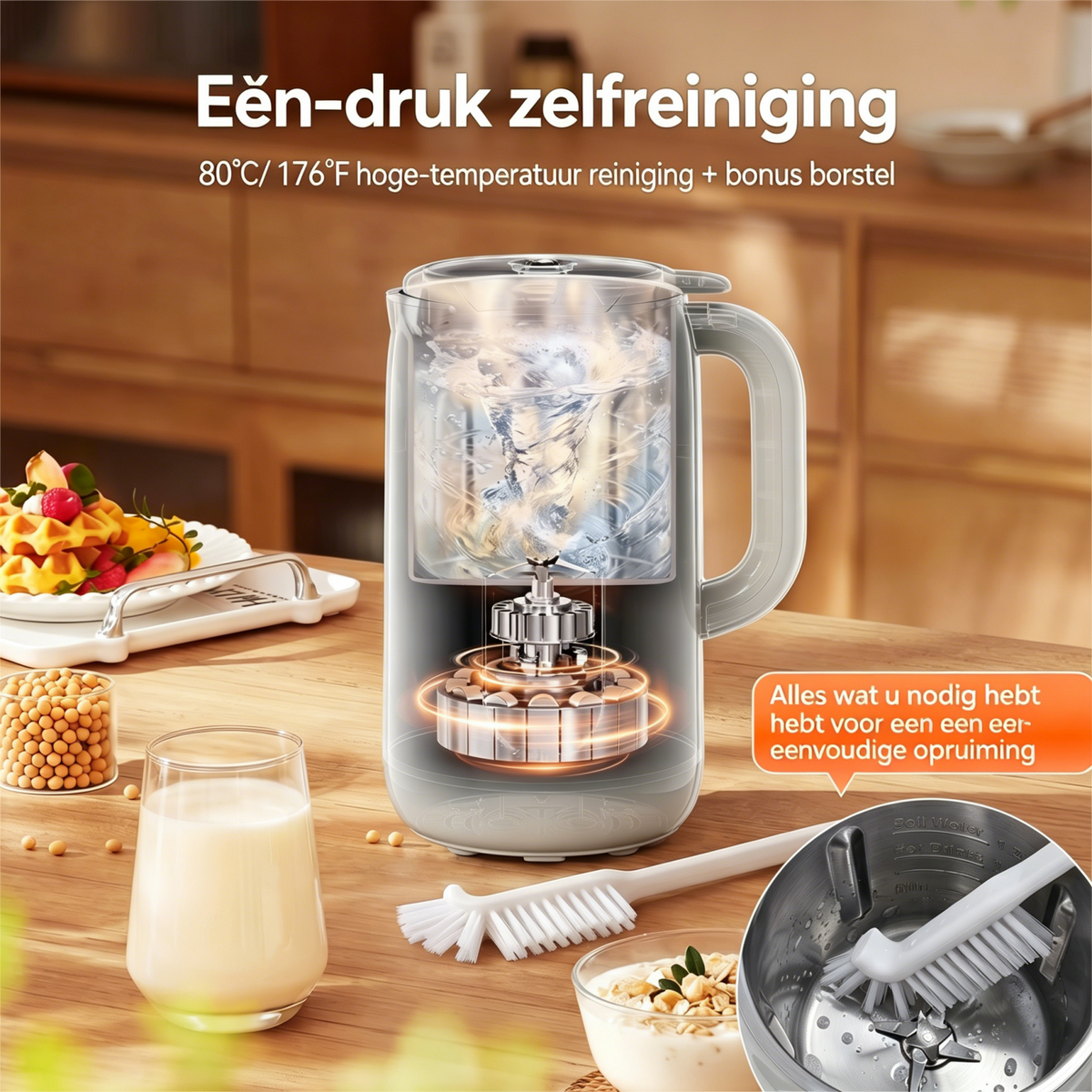 Machine à lait de noix IAGREEA 10-en-1 avec couvercle en acier inoxydable - Matériau sans BPA, idéal pour préparer du lait d'amande maison