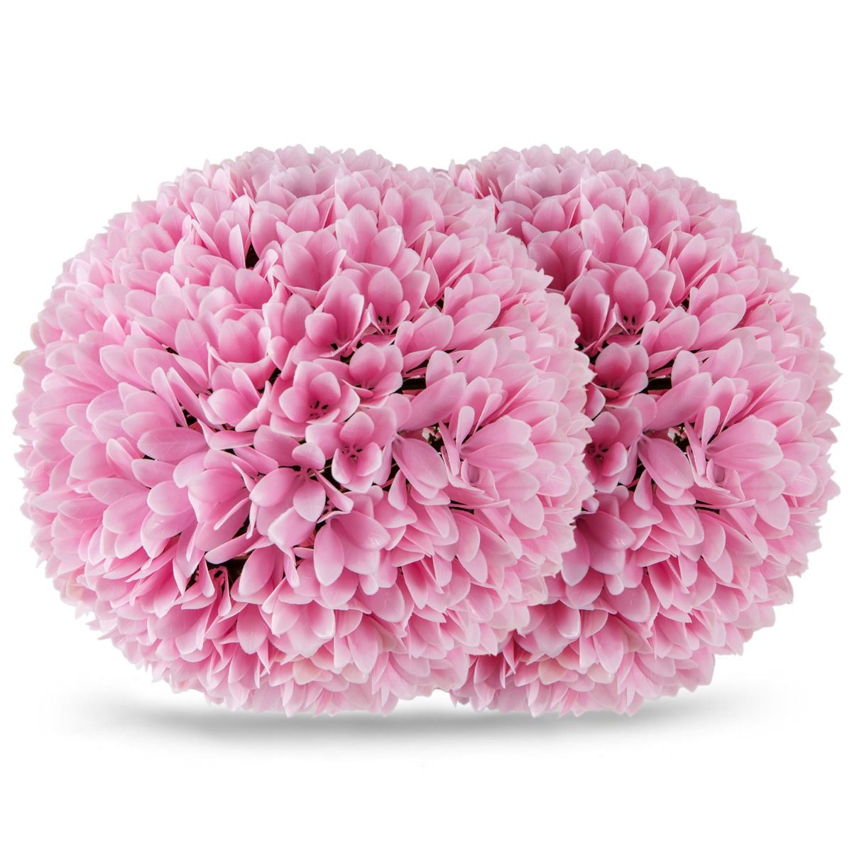 Coast - Lot de 2 boules de buis artificielles - feuillage réaliste - sans entretien - vert/rose - 28 cm