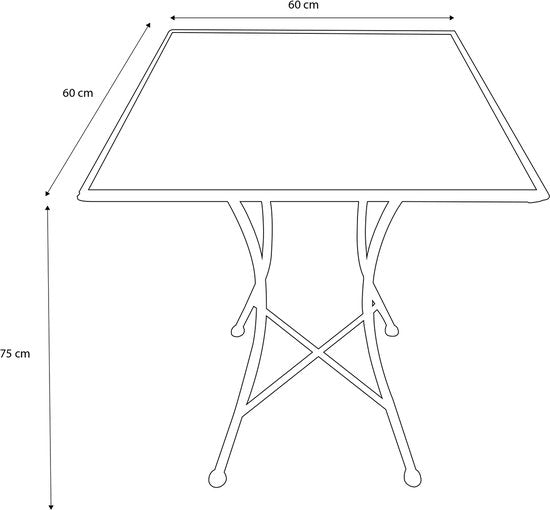 Table de bistrot AXI Camilla - Casa del Sol – Table de jardin en métal – Carrée – 60 x 60 x 75 cm - Effet mosaïque – Incrustée de carreaux en céramique – Pour le jardin, la terrasse et le balcon