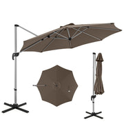 Parasol suspendu Coast - Rotation à 360° - Inclinaison réglable - Marron/Beige - 339 x 260 cm